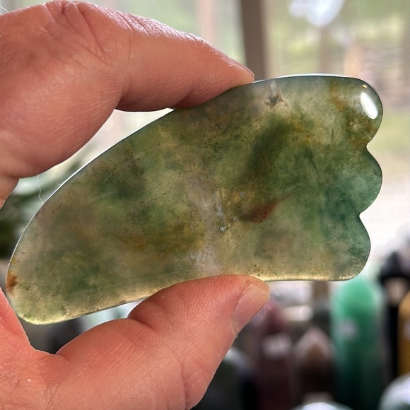 🎄SALE🎄Moss Agate Crystal Gua Sha Stone! - Picture 3 of 3